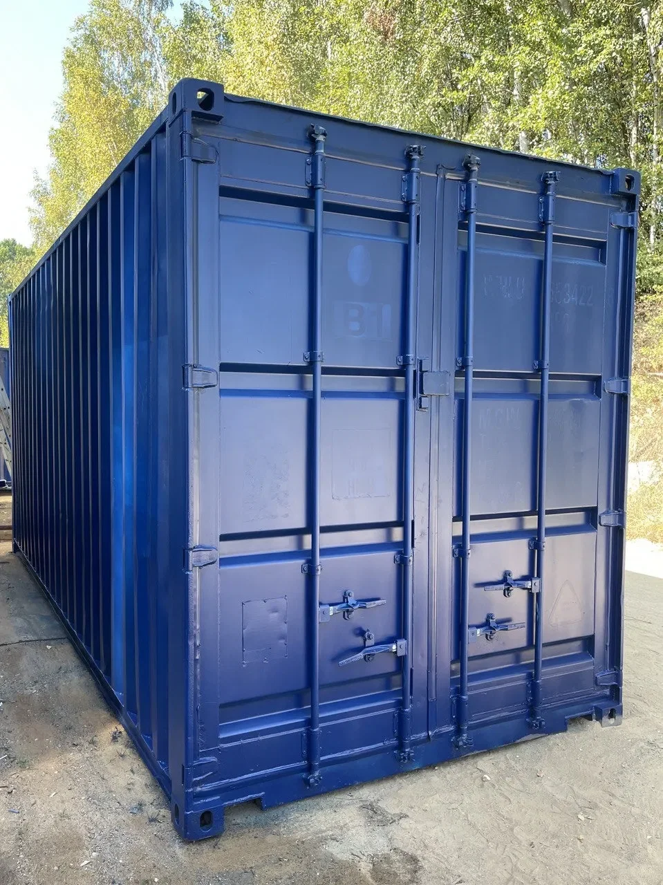 Продажа морского контейнера 20 футов – синий, свежеокрашенный, бу. 1